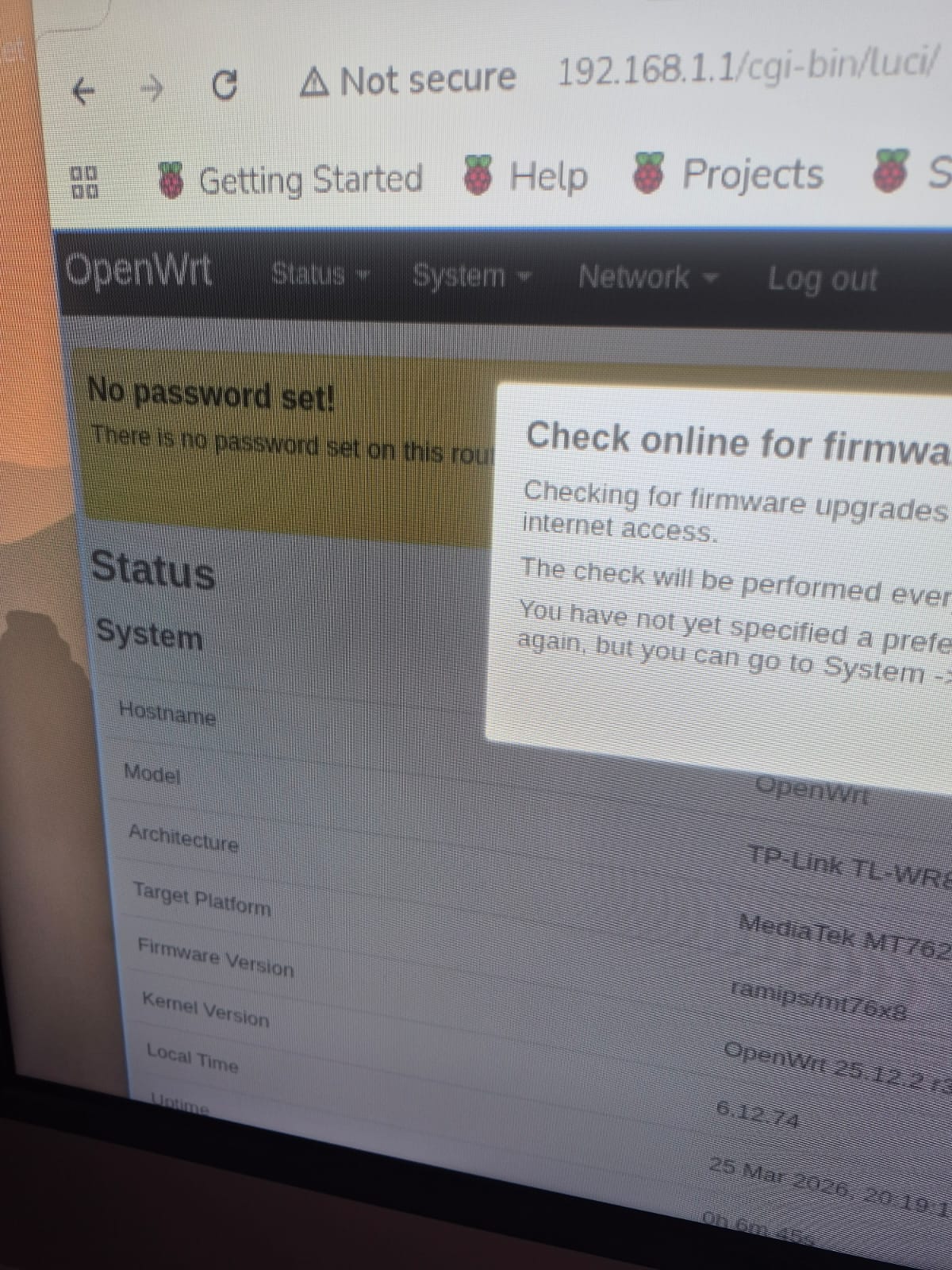 web interface