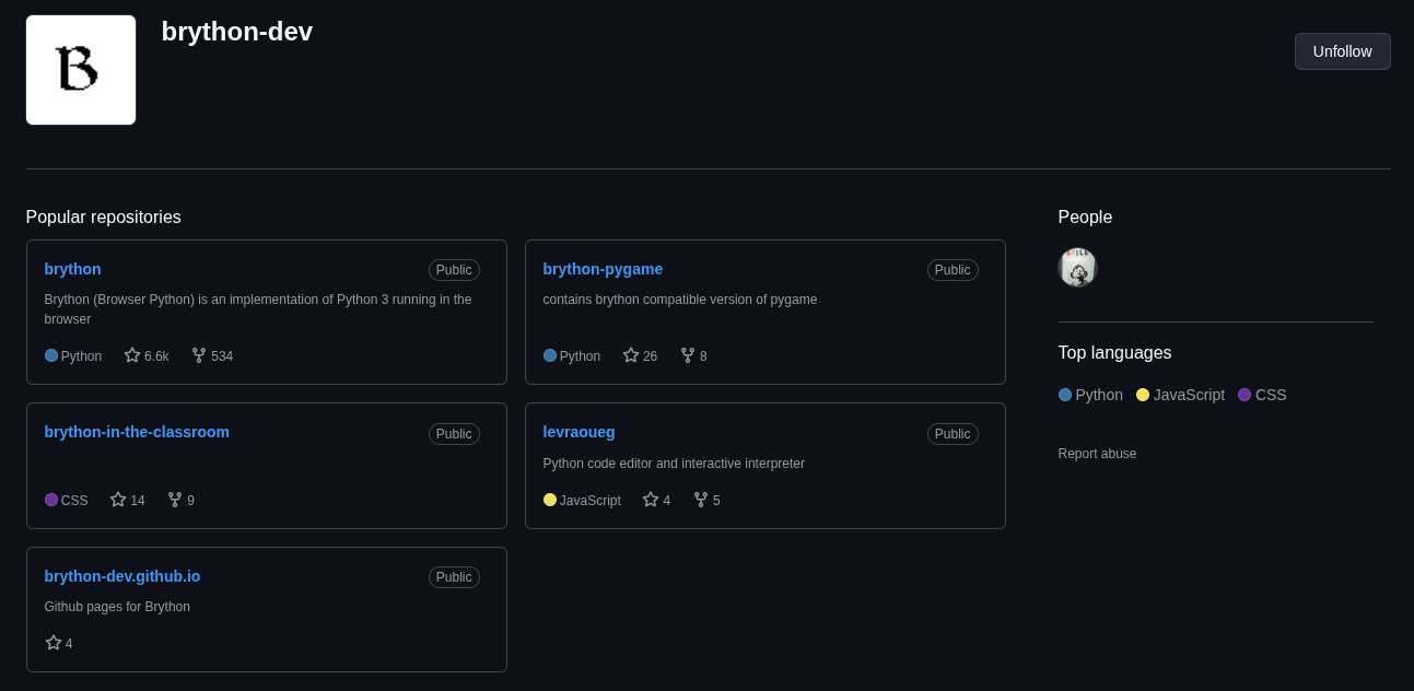 Brython org on github
